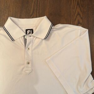 Foot Joy Golf White Short Sleeve Polo Shirt, size Large